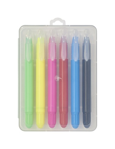 6 crayons rétractables avec étui plastique Phiz