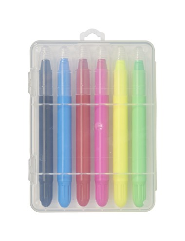 6 crayons rétractables avec étui plastique Phiz