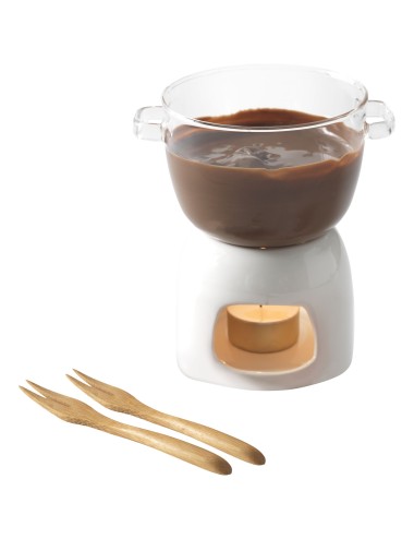 Ensemble en verre pour fondue au chocolat Belgium