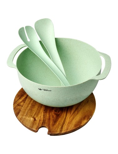 Saladier Lucha en fibre de paille de blé avec couverts de service