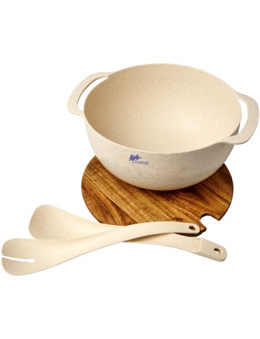 Saladier Lucha en fibre de paille de blé avec couverts de service