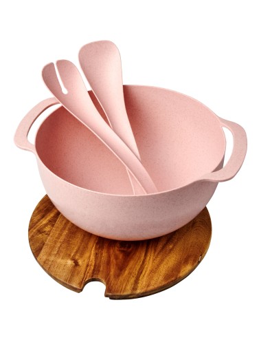 Saladier Lucha en fibre de paille de blé avec couverts de service