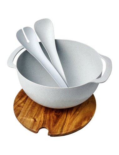 Saladier Lucha en fibre de paille de blé avec couverts de service