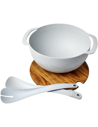 Saladier Lucha en fibre de paille de blé avec couverts de service