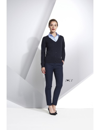 Gilet femme boutonné col v tricoté GOLDEN WOMEN