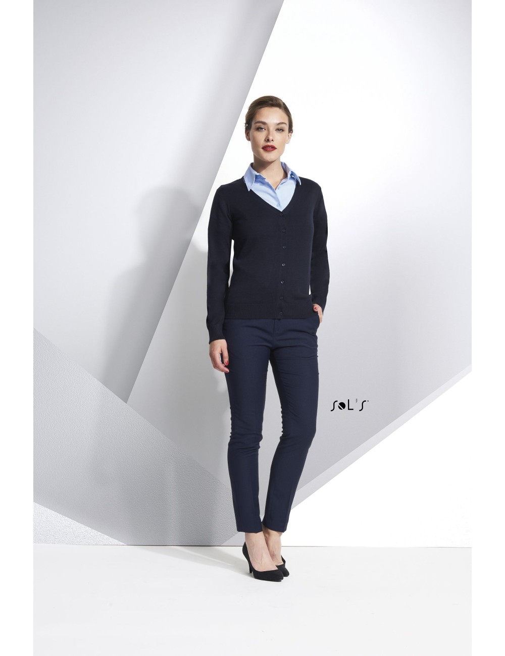 Gilet femme boutonné col v tricoté GOLDEN WOMEN