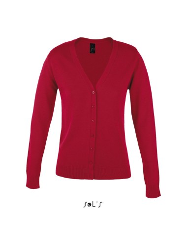 Gilet femme boutonné col v tricoté GOLDEN WOMEN