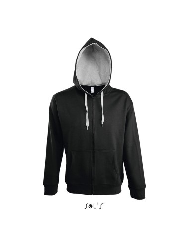 Veste zippée homme bicolore à capuche doublée contrastée SOUL MEN