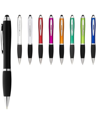 Stylo bille stylet coloré avec grip noir Nash