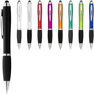 Stylo bille stylet coloré avec grip noir Nash