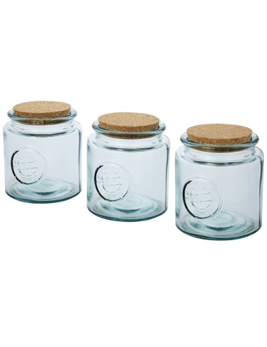 Ensemble Aire de 3 pots de 800 ml en verre recyclé