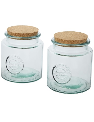 Ensemble Aire de 2 récipients de 1 500 ml en verre recyclé