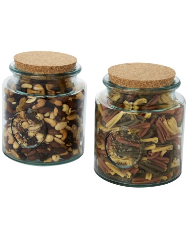 Ensemble Aire de 2 récipients de 1 500 ml en verre recyclé