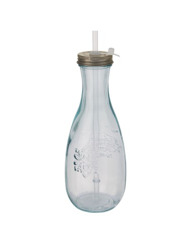 Bouteille Polpa en verre recyclé avec paille