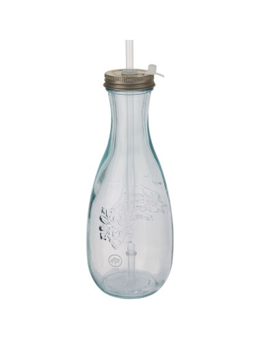 Bouteille Polpa en verre recyclé avec paille