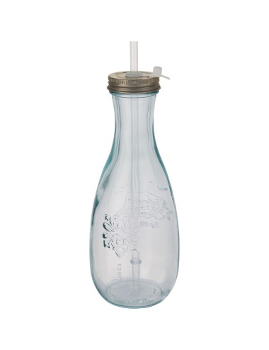 Bouteille Polpa en verre recyclé avec paille