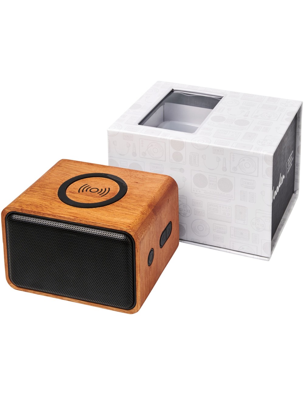 Enceinte Wooden avec chargeur à induction