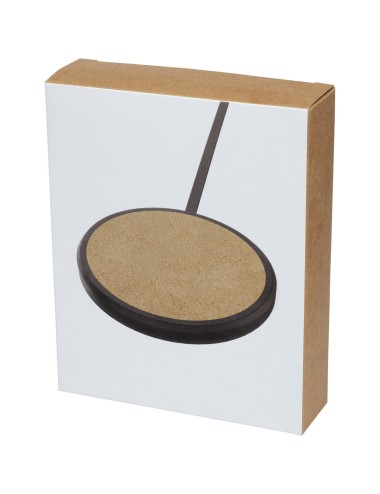 Tapis de charge sans fil Kivi de 10 W en calcaire/liège