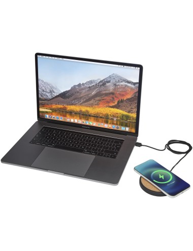Tapis de charge sans fil Kivi de 10 W en calcaire/liège