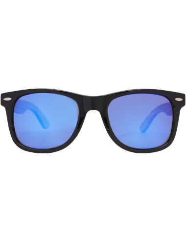 Lunettes de soleil polarisées miroir Hiru en rPET/bois dans coffret cadeau