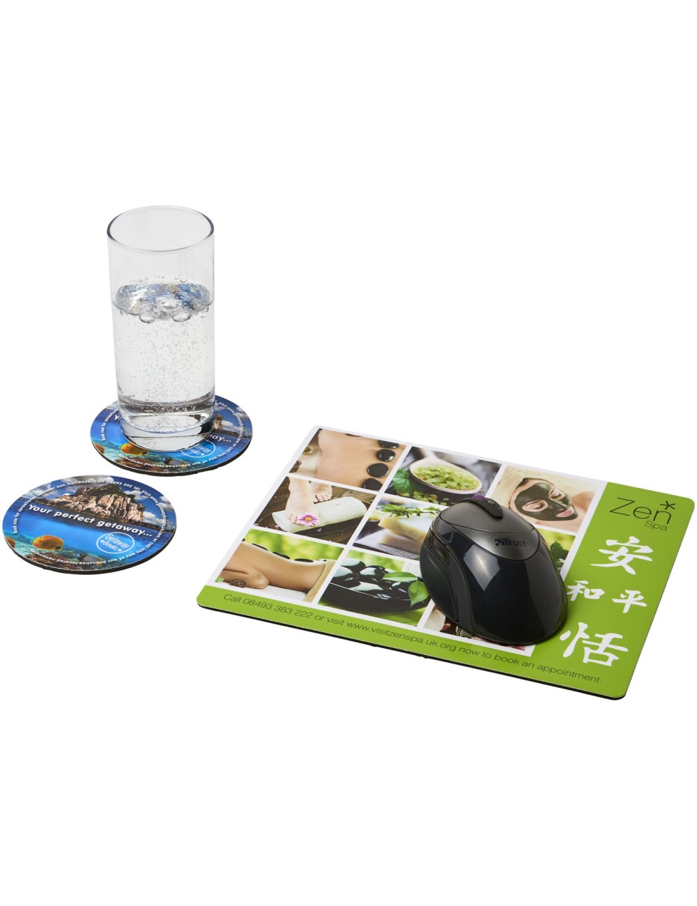 Ensemble de tapis de souris et de dessous de verre Q-Mat® 2