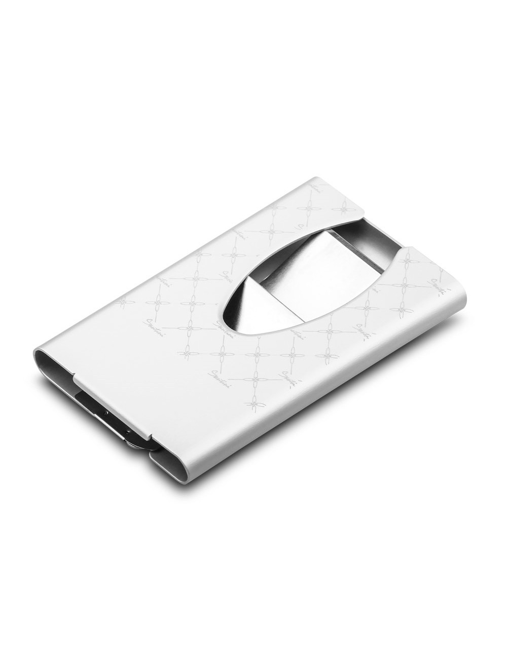 Porte-cartes en métal fourni dans une boîte cadeau. 95 x 65 x 11 mm