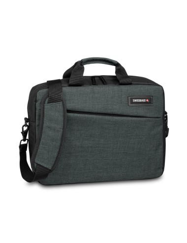 Sacoche en polyester 600D pour ordinateur portable jusqu'à 15.6" avec doublure et bandoulière. 1 compartiment principal et 5 com