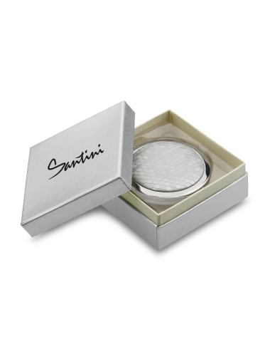Miroir de poche en PU avec accessoires, livré dans une boîte cadeau. 90 x 40 x 90 mm