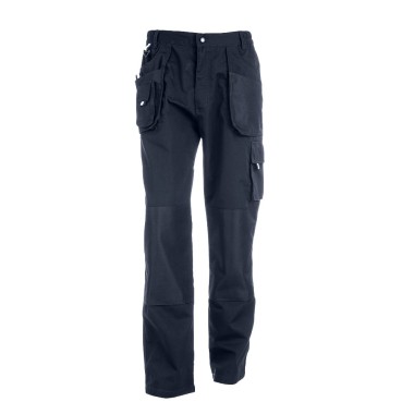 Pantalon pour homme en 98% coton et 2% élasthanne : 240 g/m². Contient 6 poches : 2 poches latérales avec fermeture éclair, 2 po