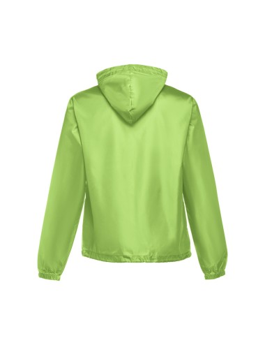 Coupe-vent pour enfant (unisexe) en taffetas 100% polyester (65 g/m²). Contient une capuche avec des bouchons de serrage et une 