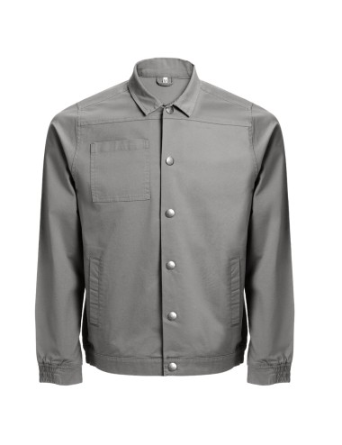 Veste en coton 98% et élasthanne 2% (240 g/m²). De coupe moderne, elle comporte 2 pinces dans le dos et des élastiques aux poign