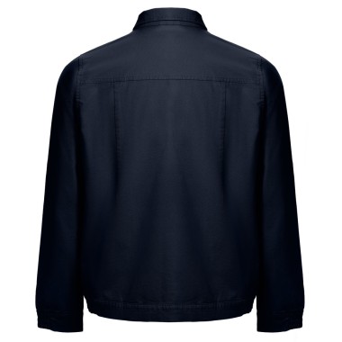 Veste en coton 98% et élasthanne 2% (240 g/m²). De coupe moderne, elle comporte 2 pinces dans le dos et des élastiques aux poign