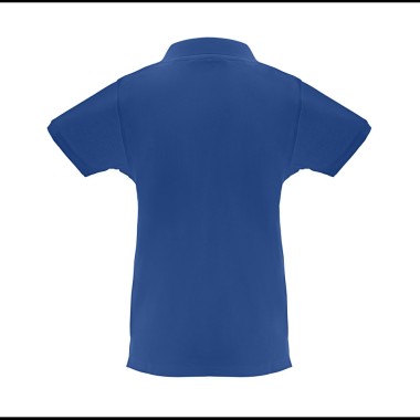 Polo pour femme à manches courtes en tricot piqué 100% coton (240 g/m²). Coupe régulière avec col et manches en Rib et ruban de 