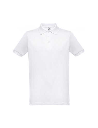 le col est renforcé par une bande en mesh piqué. Contient une patte de boutonnage renforcée avec 3 boutons colorés (bouton de re
