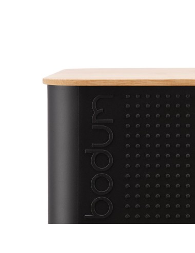 Grande boîte à pain en plastique avec couvercle en bambou. 365 x 138 x 237 mm