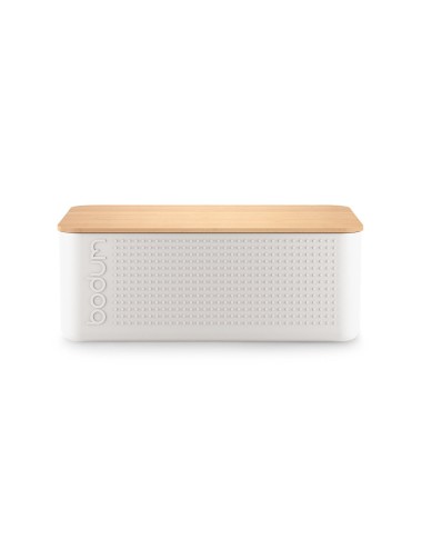 Grande boîte à pain en plastique avec couvercle en bambou. 365 x 138 x 237 mm