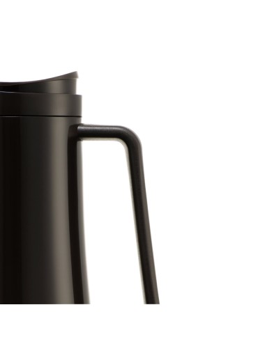 Bouilloire en acier inoxydable isolée sous vide. Le couvercle se referme automatiquement après chaque utilisation pour maintenir