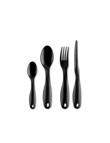 Boîte hermétique en Tritan™ et silicone avec couverts (inclus), plateau et poignée texturée. Les matériaux (sans BPA) sont de ha