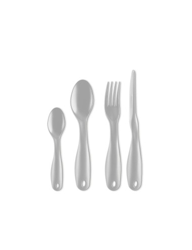 Boîte hermétique en Tritan™ et silicone avec couverts (inclus), plateau et poignée texturée. Les matériaux (sans BPA) sont de ha