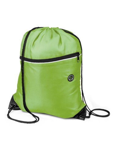 Sac à dos en polyester. 1 compartiment et 1 poche de rangement, trou pour le casque. 340 x 420 mm