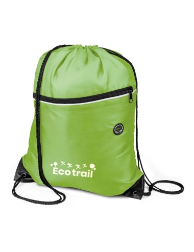 Sac à dos en polyester. 1 compartiment et 1 poche de rangement, trou pour le casque. 340 x 420 mm