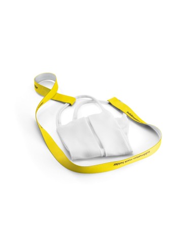 Lanyard de sublimation avec VELCRO® pour tenir un masque de protection au cou. Lanyard personnalisé Original Lanyards® en polyes