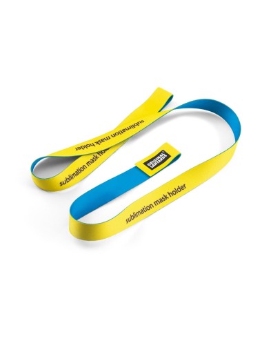 Lanyard de sublimation avec VELCRO® pour tenir un masque de protection au cou. Lanyard personnalisé Original Lanyards® en polyes