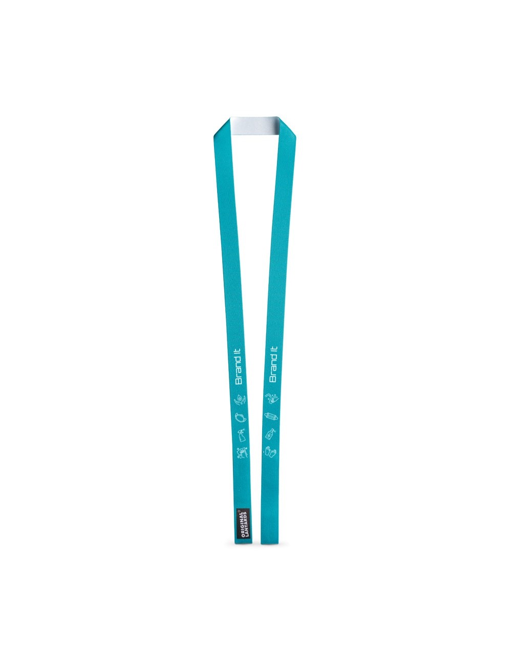 Lanyard de sublimation avec VELCRO® pour tenir un masque de protection au cou. Lanyard personnalisé Original Lanyards® en RPET a