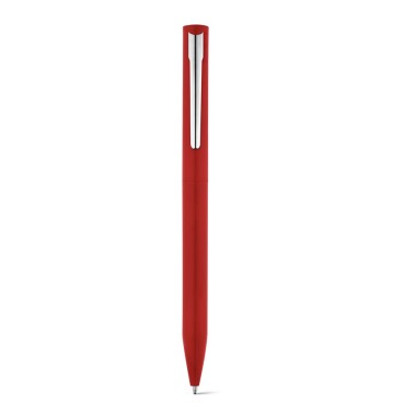 Stylo à bille en aluminium avec mécanisme twist, clip en fer chromé brillant. Corps laqué avec finition brillante et recharge en