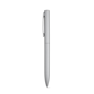 Stylo à bille en aluminium avec mécanisme twist, clip en fer chromé brillant. Corps laqué avec finition brillante et recharge en