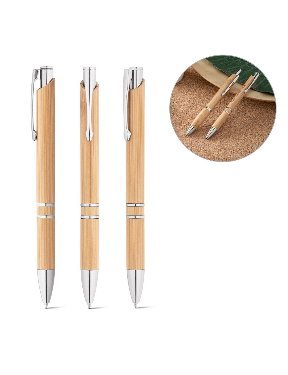 Stylo a bille publicitaire en bambou BETA BAMBOO