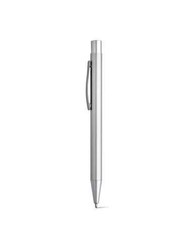 Stylo à bille en aluminium avec clip et finition mate. Encre bleue. ø10 x 137 mm