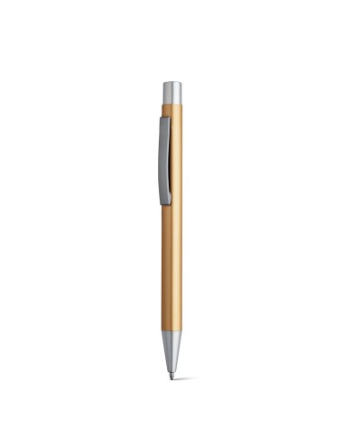 Stylo à bille en aluminium avec clip et finition mate. Encre bleue. ø10 x 137 mm
