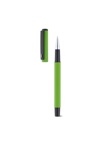 Stylo roller en aluminium avec clip et finition en caoutchouc. ø10 x 136 mm